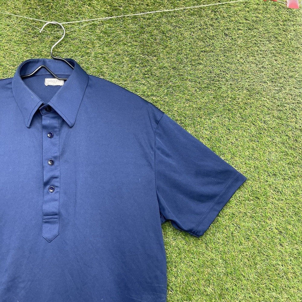 Collars And Co Polo Shirt Mens Large Blue Short Sleeve Dress Professional